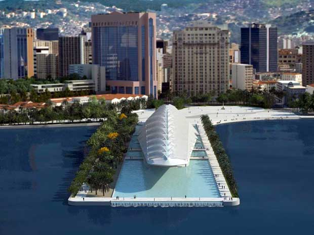 הדמיה של מוזיאון המחר במתחם הנמל