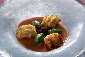 וזה הגספאצ׳ו המקורי, שמגישים בעונת הלאנגוסטין