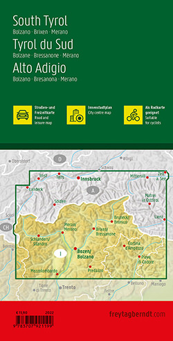 מפת איטליה 150 דרום טירול בולזנו (דולומיטים) פרייטג ברנדט  - עטיפה אחורית