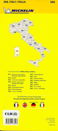 מפת איטליה 366 סרדיניה מישלן  - עטיפה אחורית