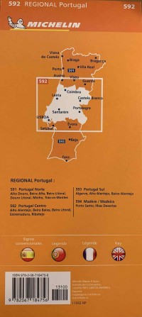 מפת פורטוגל 592 300 מרכז מישלן  - עטיפה אחורית