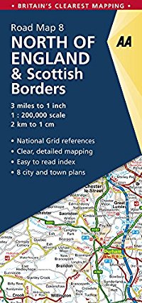 מפה AA בריטניה 200 (8) צפון אנגליה ודרום סקוטלנד