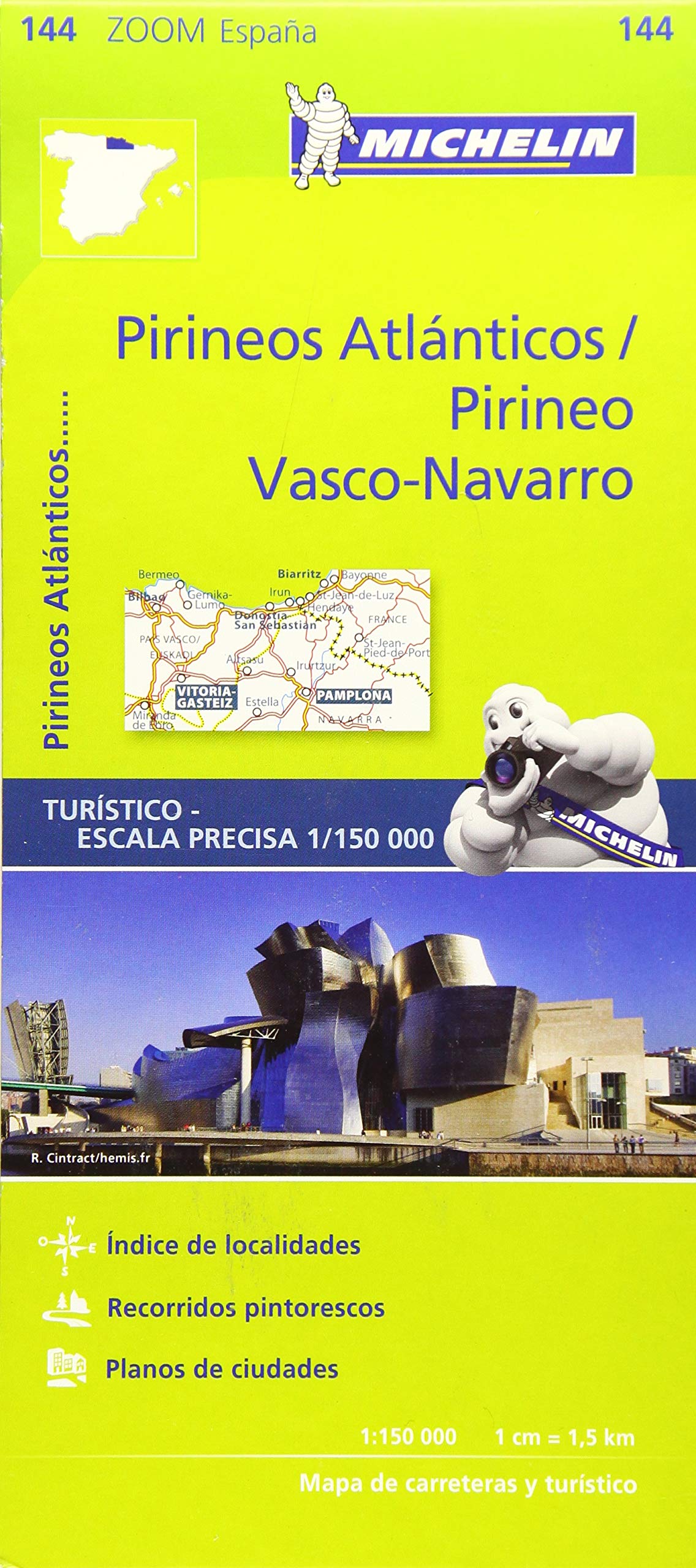 מפה MI ספרד זום 144 הפירנאים האטלנטיים