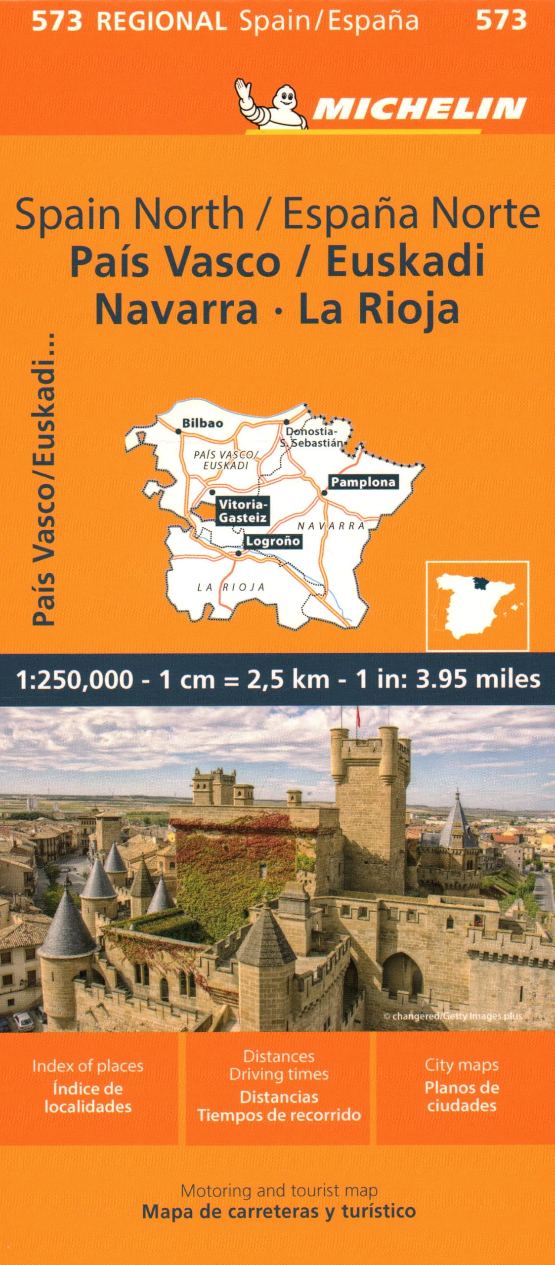 מפה MI ספרד 573 צפון מרכז פאיס וסקו נווארה לה ריוחה